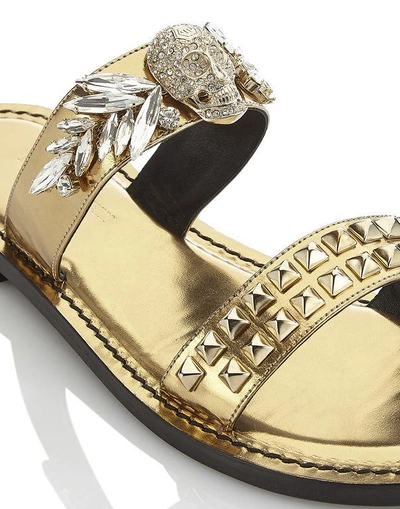 Shop Philipp Plein Andals Flat "let Me Know"