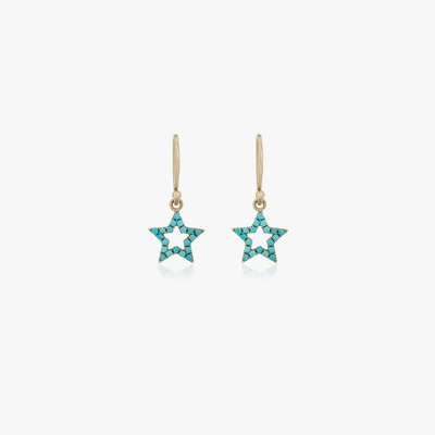 Shop Rosa De La Cruz Turquoise Star Earrings In Blue