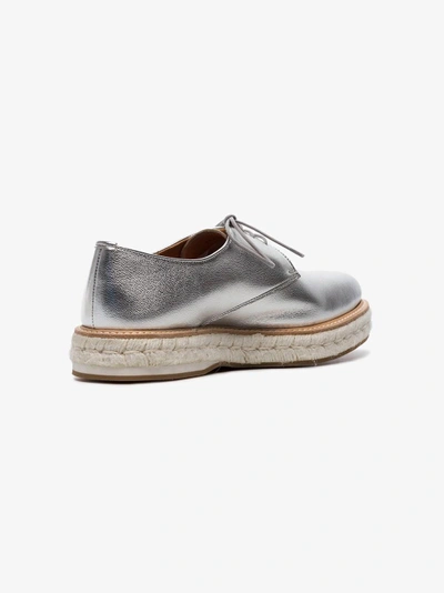 Shop Church's Silver Taylee Leather Flat Brogues In Metallic