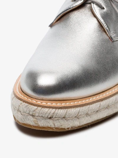 Shop Church's Silver Taylee Leather Flat Brogues In Metallic