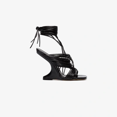 Shop Rick Owens Black Curved Heel 110 Leather Sandals