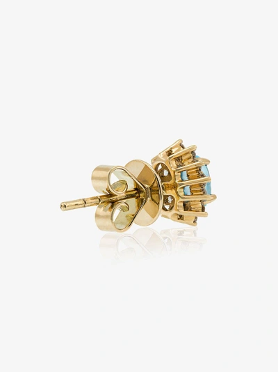 Shop Rosa De La Cruz 18k Yellow Gold Diamond Topaz Stud Earring In Metallic