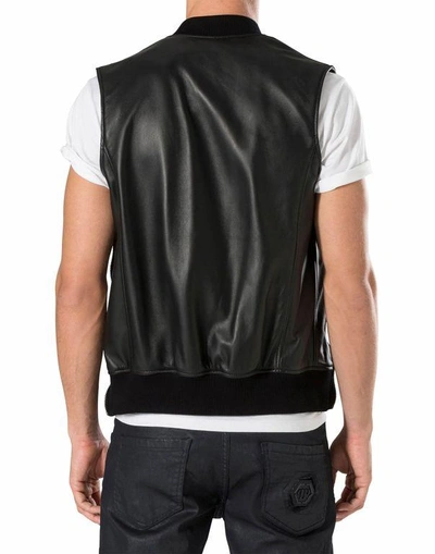 Shop Philipp Plein Leather Vest Short "my Kind"
