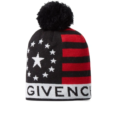 Shop Givenchy Usa Knitted Bobble Hat In Black