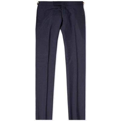 Shop Thom Browne Selvedge Tape Low Rise Skinny Trouser In Blue