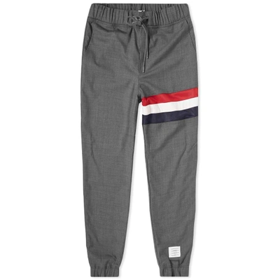 Shop Thom Browne Stripe Wool Sweat Pant In Grey