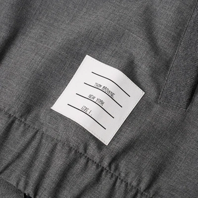 Shop Thom Browne Stripe Back Wool Bomber Jacket In Grey