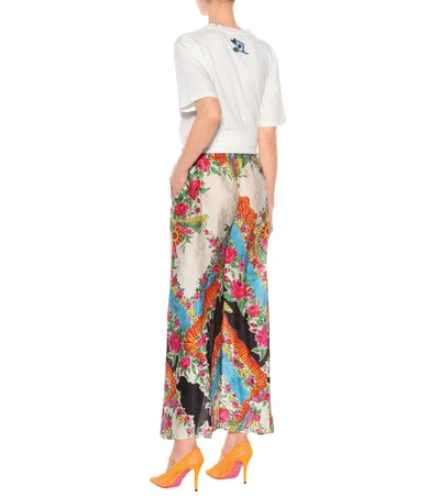 Shop Gucci Printed Wide-leg Trousers In Multicoloured