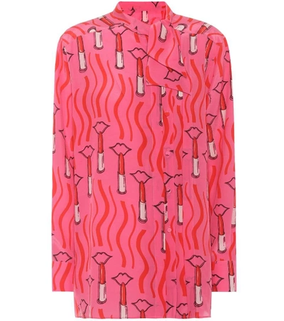 Shop Valentino Silk Shirt In Pink