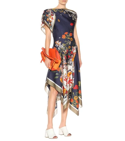 Shop Monse Printed Silk Twill Dress In Multicoloured