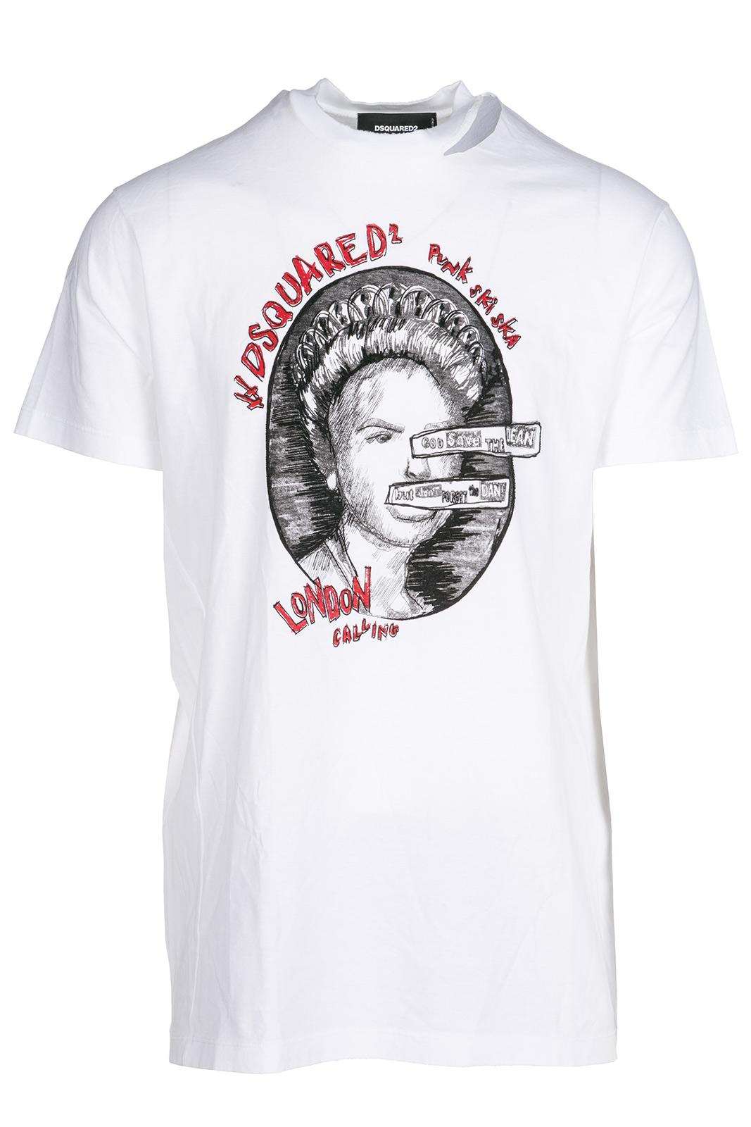 Details about / DSQUARED2 MEN/'S SHORT SLEEVE T-SHIRT CREW NECKLINE JUMPER NEW WHITE 70A
