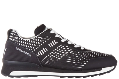 Hogan Rebel Men's Shoes Leather Trainers Sneakers R261 3d In Black |  ModeSens