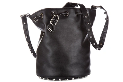 Shop Alexander Wang Women's Leather Shoulder Bag Secchiello In Black