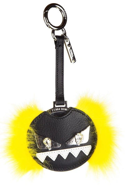 Shop Fendi Women's Bag Charm Specchietto Vitello Dolce Occhi Mostro In Black