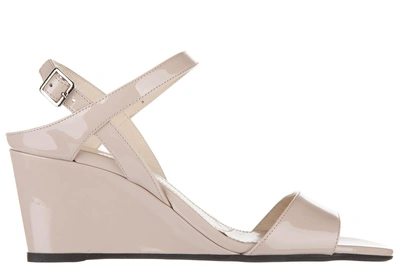 Shop Prada Women's Leather Heel Sandals In Beige