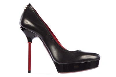 Shop Cesare Paciotti Women's Leather Pumps Court Shoes High Heel In Black