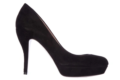 Shop Gucci Women's Suede Pumps Court Shoes High Heel Kid In Black