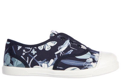 Shop Gucci Girls Shoes Child Sneakers  Sepang Flora In Blue