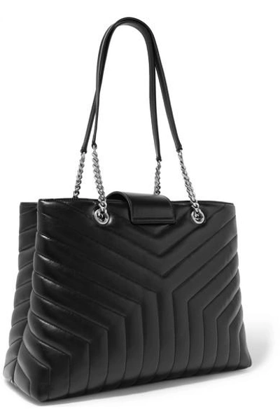 Shop Saint Laurent Loulou Large Quilted Leather Shoulder Bag In Black