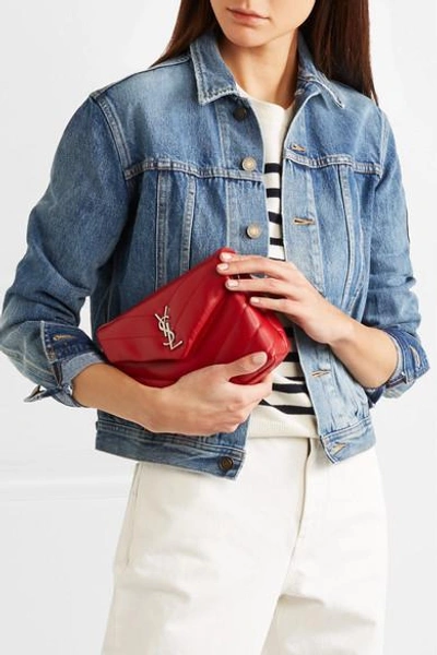 Shop Saint Laurent Loulou Quilted Leather Shoulder Bag