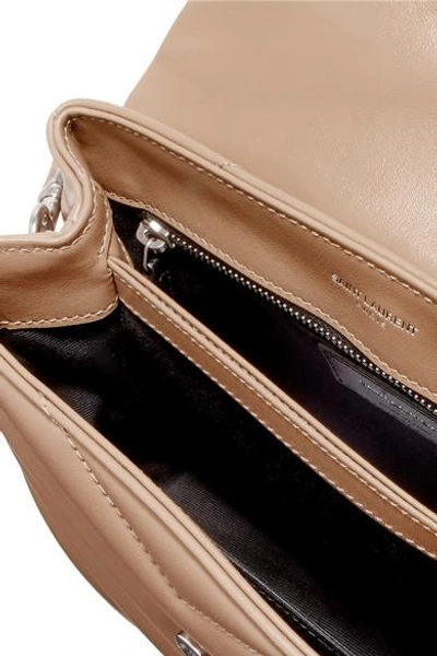 Shop Saint Laurent Loulou Quilted Leather Shoulder Bag In Beige