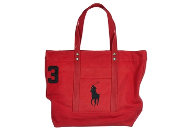 Shop Polo Ralph Lauren Men's Bag Handbag Tote Shopping  Canvas In Red