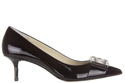 Shop Michael Kors Women's Leather Pumps Court Shoes High Heel Michelle In Black