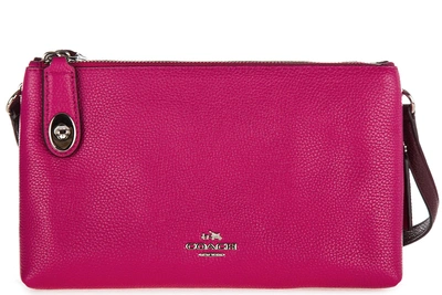 Shop Coach Women's Leather Cross-body Messenger Shoulder Bag In Pink