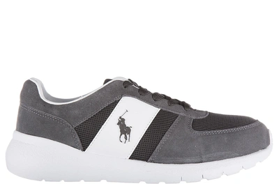 Shop Polo Ralph Lauren Men's Shoes Suede Trainers Sneakers Cordell In Grey