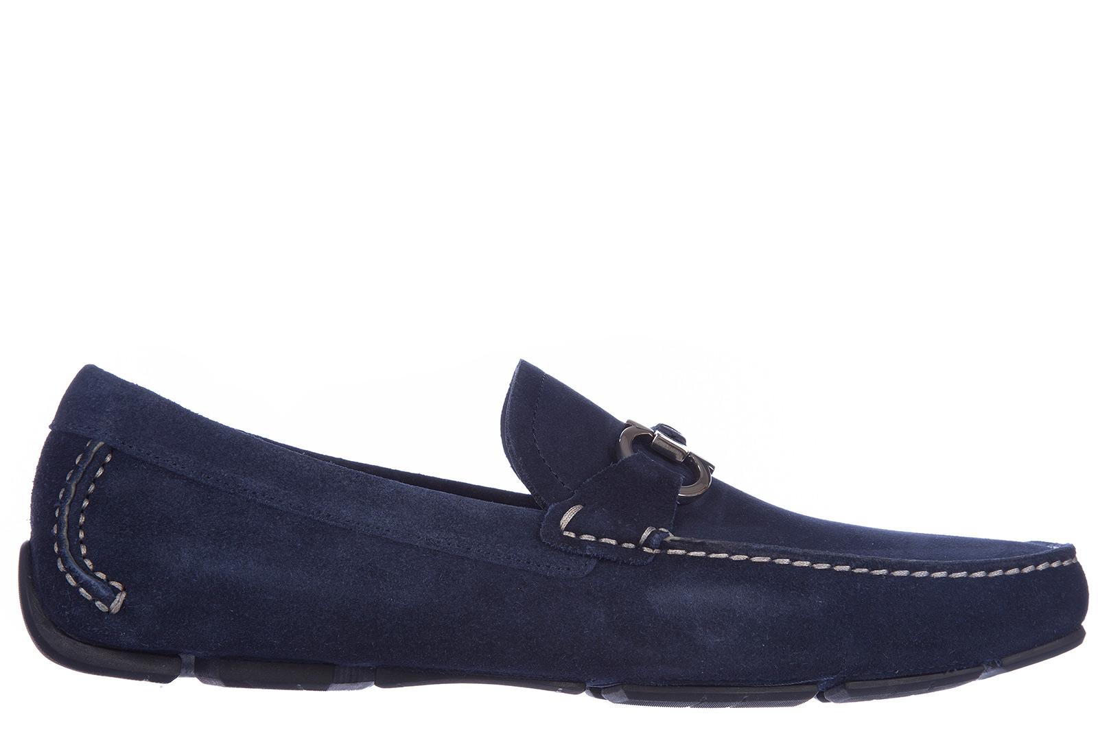 Salvatore Ferragamo Men's Suede Loafers Moccasins In Blue | ModeSens