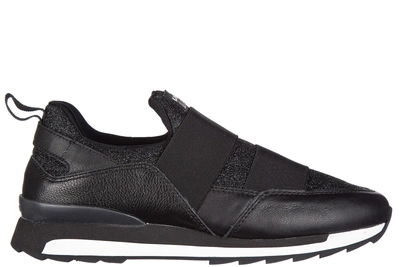 Shop Hogan Rebel Women's Leather Slip On Sneakers  R261 In Black