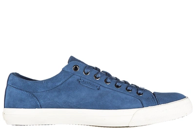 Shop Polo Ralph Lauren Men's Shoes Suede Trainers Sneakers Geffrey In Blue