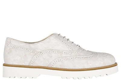 Shop Hogan Women's Classic Suede Lace Up Laced Formal Shoes H259 Brogue Francesina Route In White