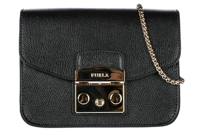 Shop Furla Women's Leather Cross-body Messenger Shoulder Bag Metropolis In Black