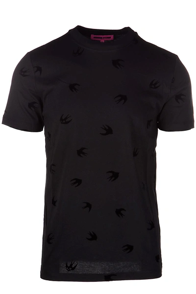 Shop Mcq By Alexander Mcqueen Men's Short Sleeve T-shirt Crew Neckline Jumper Swallow In Black