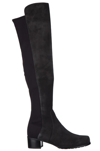 Shop Stuart Weitzman Women's Suede Heel Boots In Grey