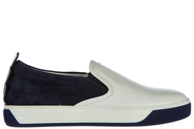 Shop Fendi Men's Suede Slip On Sneakers In Blue