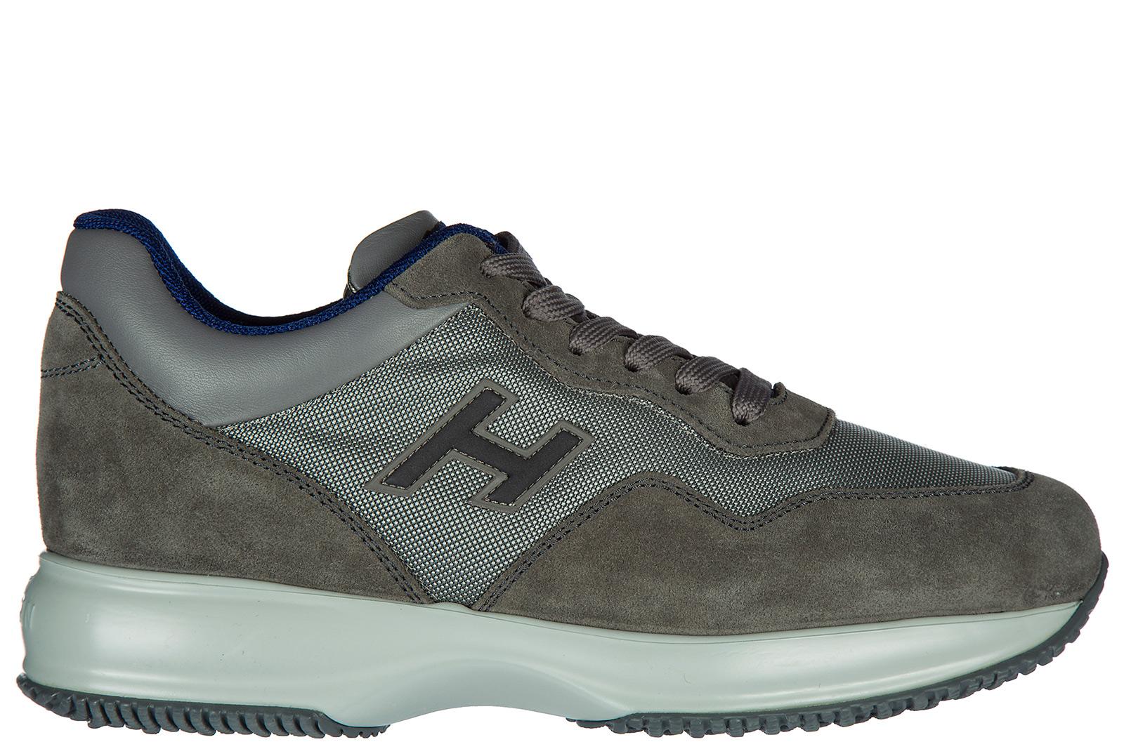 Hogan Men's Shoes Suede Trainers Sneakers Interactive H Flock In Grey ...