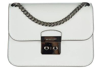 Shop Michael Kors Women's Leather Cross-body Messenger Shoulder Bag Sloan Editor In White