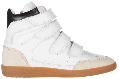 Shop Isabel Marant Women's Shoes High Top Leather Trainers Sneakers Bilsy In White