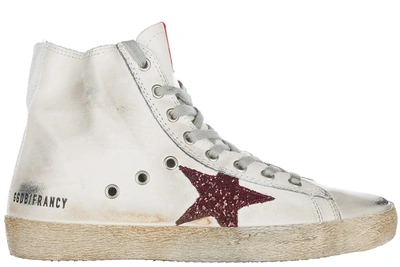 Shop Golden Goose Women's Shoes High Top Leather Trainers Sneakers Francy In White