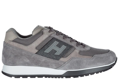 Shop Hogan Men's Shoes Suede Trainers Sneakers H321 In Grey