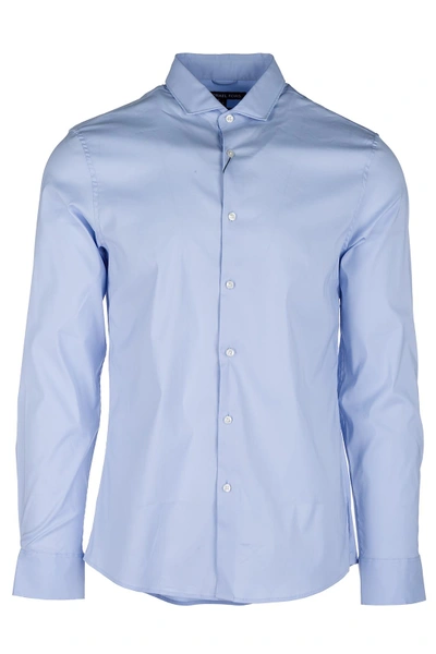 Shop Michael Kors Men's Long Sleeve Shirt Dress Shirt In Blue