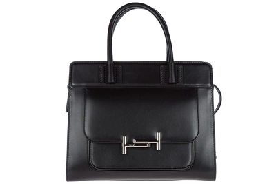 Shop Tod's Women's Leather Handbag Shopping Bag Purse In Black