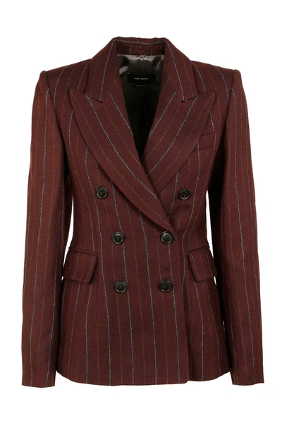 Shop Isabel Marant Women's Double Breasted Jacket Blazer In Red