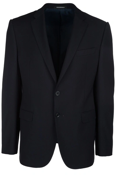 Shop Emporio Armani Men's Wool Jacket Blazer In Blue