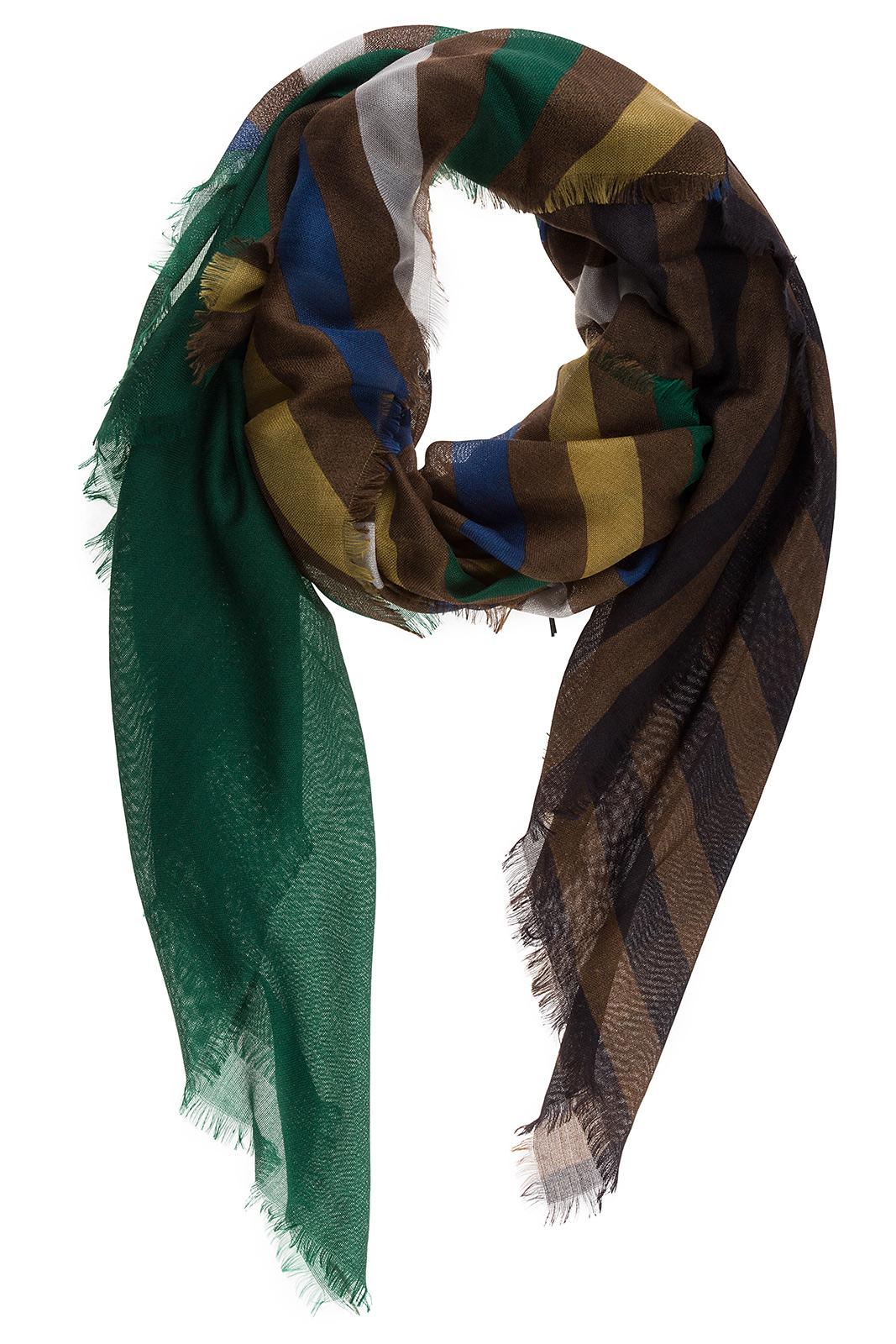 Fendi Women's Silk Foulard Scarf Pequin In Green | ModeSens