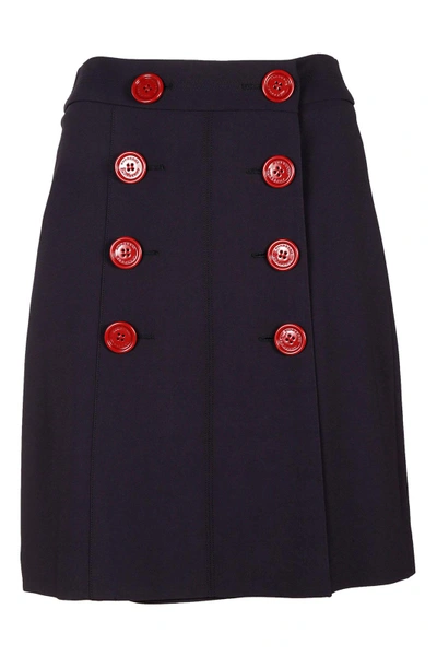 Shop Burberry Women's Skirt Mini Short In Blue