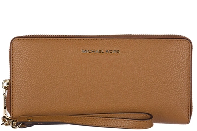 Shop Michael Kors Women's Wallet Genuine Leather Coin Case Holder Purse Card Bifold Mercer In Brown