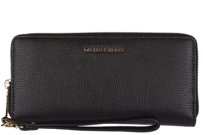 Shop Michael Kors Women's Wallet Leather Coin Case Holder Purse Card Bifold Mercer In Black